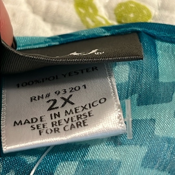 Dots size 2X pullover cold shoulder scoop neck sheer short sleeve blouse blue - Picture 2 of 13